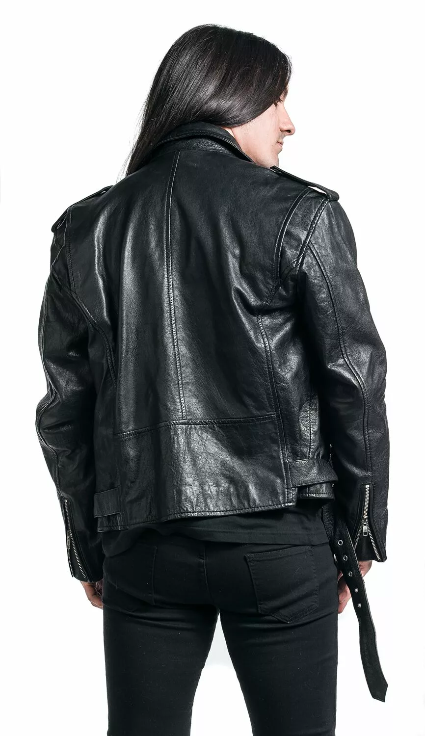 Brandfun Classic Style "Leather Jacket" Lederen Jas Zwart Van Classic Style - Afbeelding 7