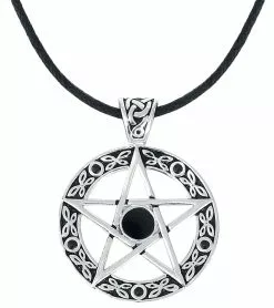 "Black Pentagram" Hanger Zilverkleurig Van EtNox Magic And Mystic