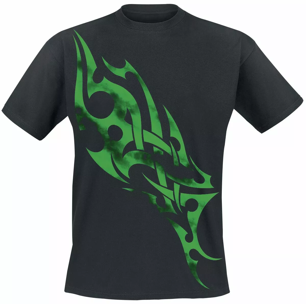 "Green Smoky Tribal" T-shirt Zwart