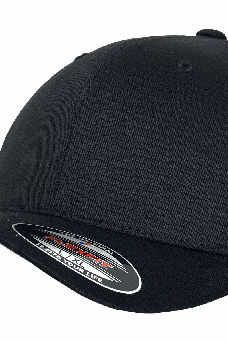 "Wooly Combed" Cap Zwart Van Flexfit - Afbeelding 5