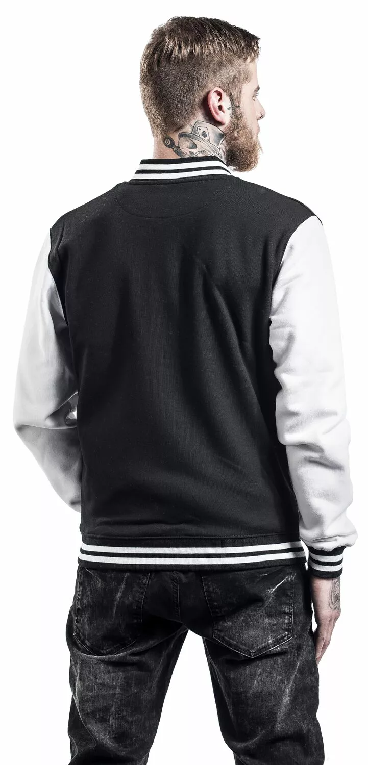 "2-Tone College" Collegejas Zwart-wit Van Urban Classics - Afbeelding 6