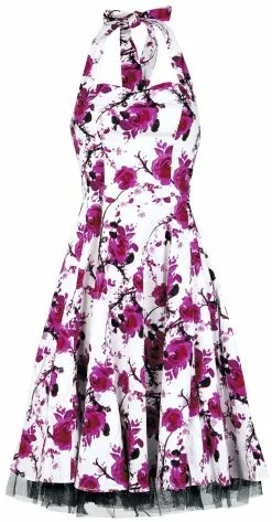 "Pink Floral Dress" Medium-lengte Jurk Wit-felroze Van H&R London
