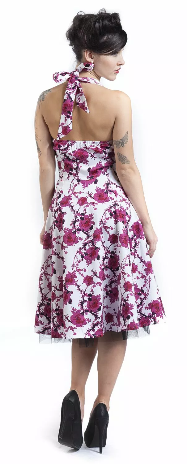 "Pink Floral Dress" Medium-lengte Jurk Wit-felroze Van H&R London - Afbeelding 5