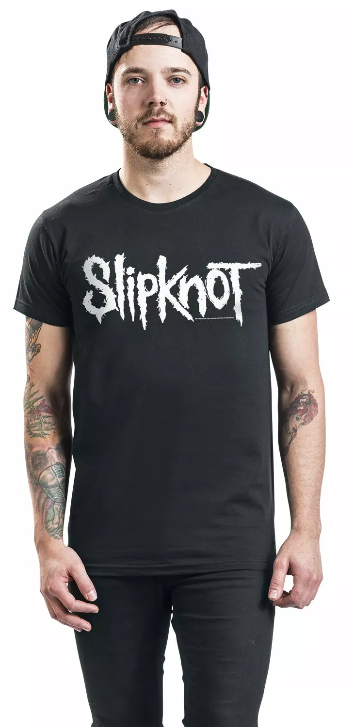 "White Logo" T-shirt Zwart Van Slipknot - Afbeelding 5