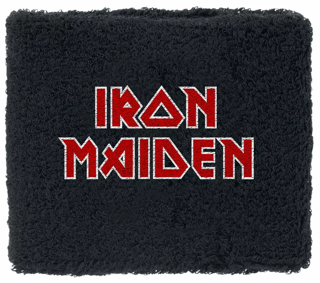 "Logo - Wristband" Zweetbandje Zwart Van Iron Maiden