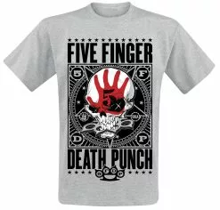 "Punchagram" T-shirt Grijs Gemêleerd Van Five Finger Death Punch