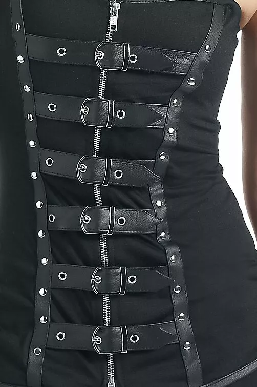 "Biker" Top Zwart Van Burleska - Afbeelding 3