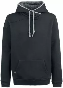 "Teddy Hoodie" Trui Met Capuchon Zwart-grijs Van Black Premium By EMP
