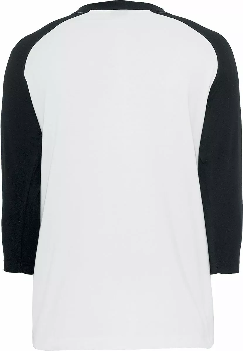 "Contrast 3/4 Sleeve Raglan Tee" Shirt Met Lange Mouwen Wit-zwart Van Urban Classics - Afbeelding 2