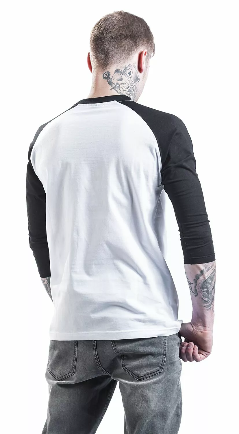 "Contrast 3/4 Sleeve Raglan Tee" Shirt Met Lange Mouwen Wit-zwart Van Urban Classics - Afbeelding 5