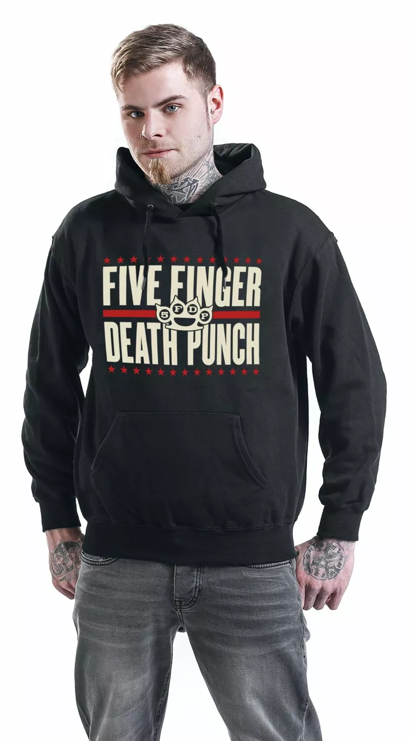 "Punchagram" Trui Met Capuchon Zwart Van Five Finger Death Punch - Afbeelding 5