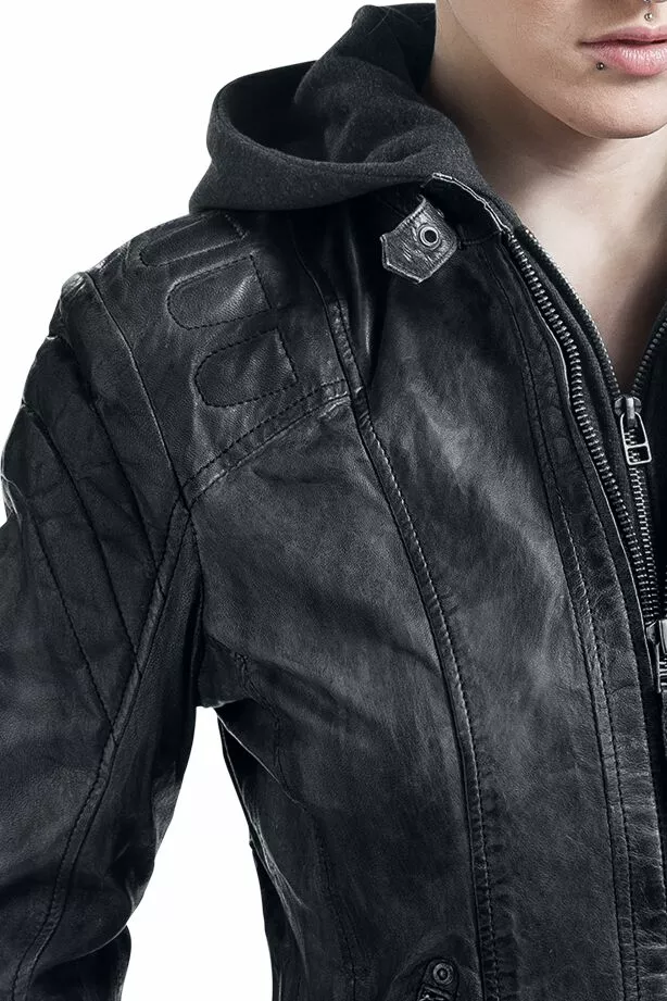 "Chasey" Lederen Jas Zwart Van Gipsy - Afbeelding 8