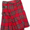 "Kilt" Medium-lengte Rok Rood Van Black Premium By EMP