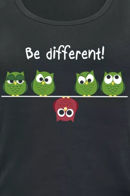 Brandfun Be Different! "Be Different!" Top Zwart Van Be Different! - Afbeelding 3