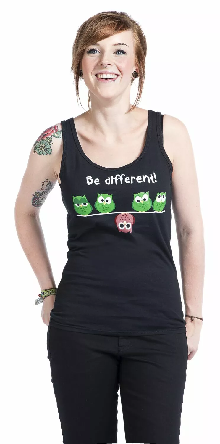 Brandfun Be Different! "Be Different!" Top Zwart Van Be Different! - Afbeelding 4