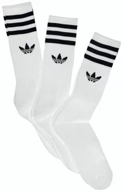 "Solid Crew Sock 3 Pack" Sokken Wit-zwart Van Adidas