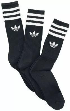"Solid Crew Sock 3 Pack" Sokken Zwart-wit Van Adidas