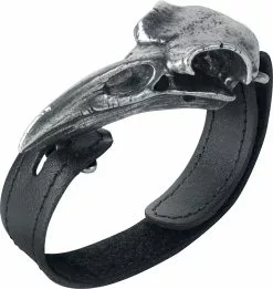 "Raven Skull" Lederen Armband Van Alchemy Gothic