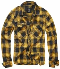 "Checkshirt" Longsleeve Zwart-geel Van Brandit