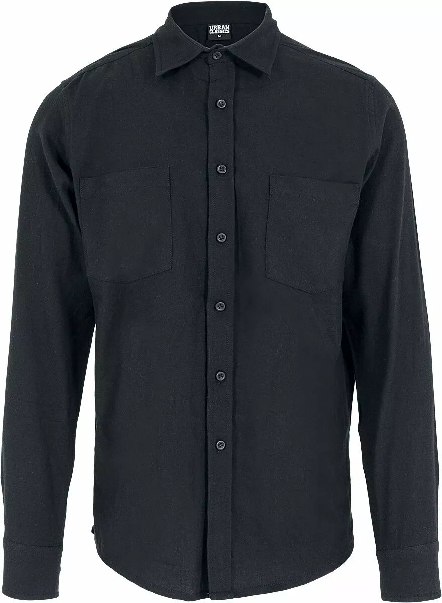 "Black Cotton Shirt" Longsleeve Zwart Van Urban Classics