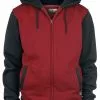 "2-Tone Zip" Vest Met Capuchon Bordeaux-zwart Van RED By EMP