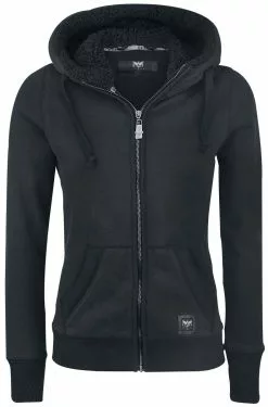 "Teddy Hooded Jacket" Tussenseizoensjas Zwart Van Black Premium By EMP