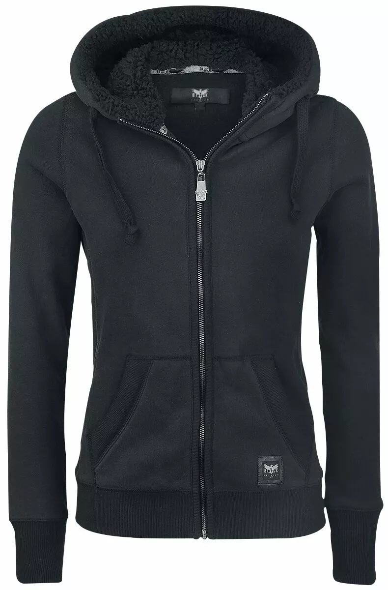 "Teddy Hooded Jacket" Tussenseizoensjas Zwart Van Black Premium By EMP