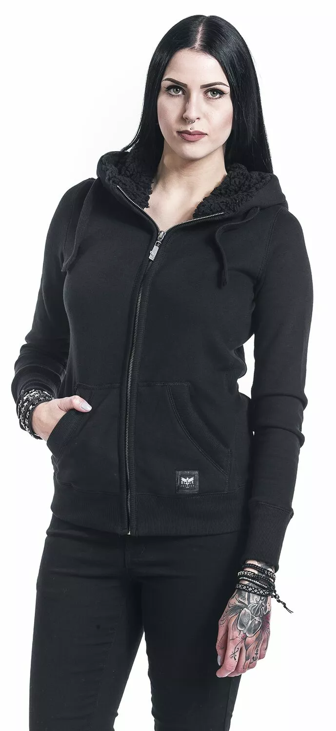 "Teddy Hooded Jacket" Tussenseizoensjas Zwart Van Black Premium By EMP - Afbeelding 6