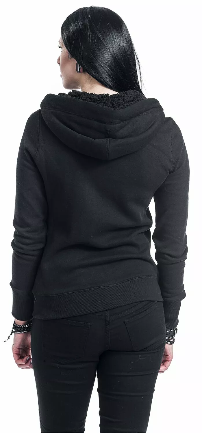 "Teddy Hooded Jacket" Tussenseizoensjas Zwart Van Black Premium By EMP - Afbeelding 7