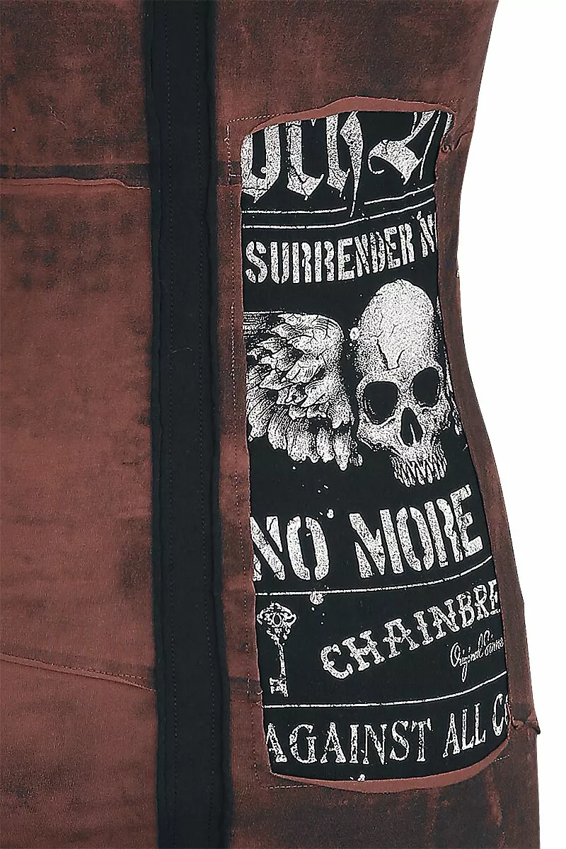 "Stay A Little Longer" Korte Jurk Bruin Van Rock Rebel By EMP - Afbeelding 4