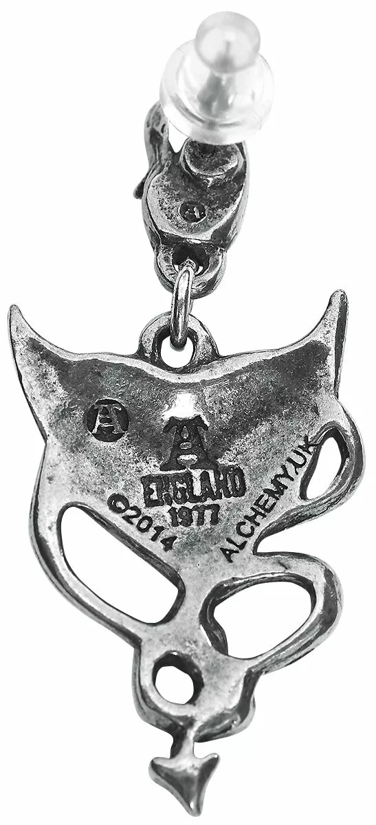 "Devil Heart Studs" Oorbellenset Van Alchemy Gothic - Afbeelding 3