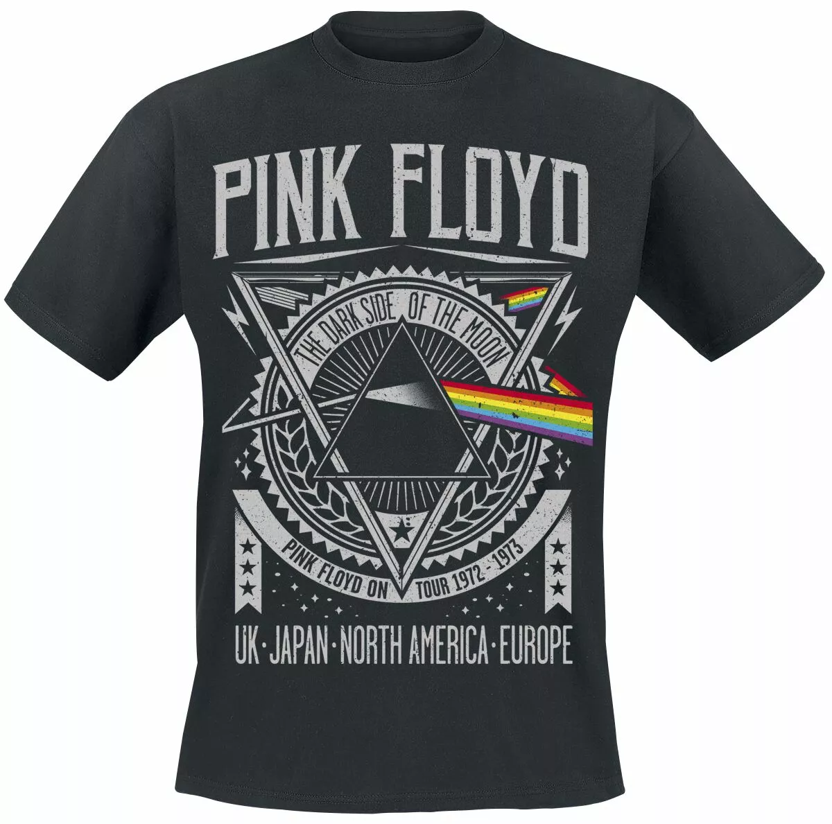 "The Dark Side Of The Moon - Tour 1972" T-shirt Zwart Van Pink Floyd