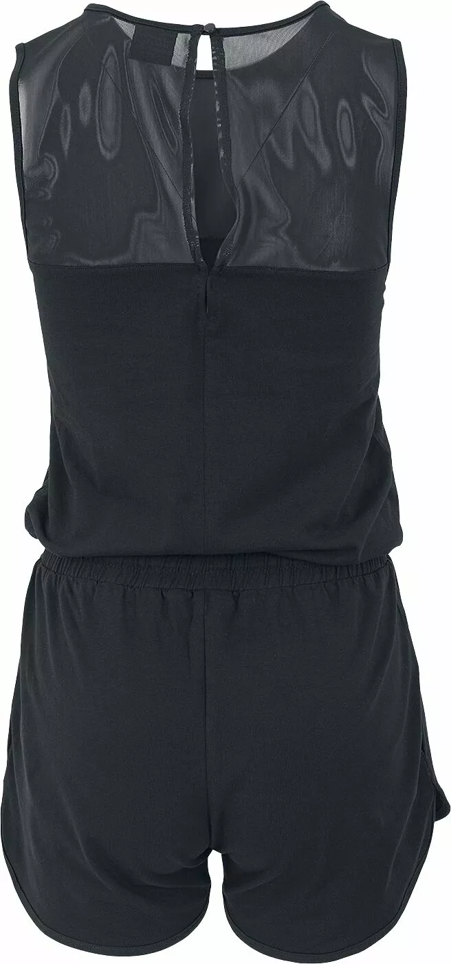 "Ladies Tech Mesh Hot Jumpsuit" Jumpsuit Zwart Van Urban Classics - Afbeelding 2
