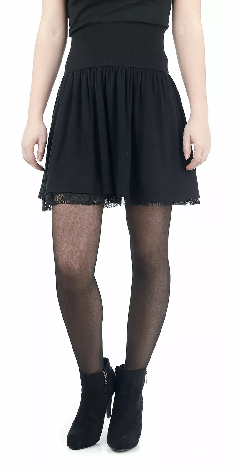 "Floral Lace Skirt" Korte Rok Zwart Van Rotterdamned - Afbeelding 4