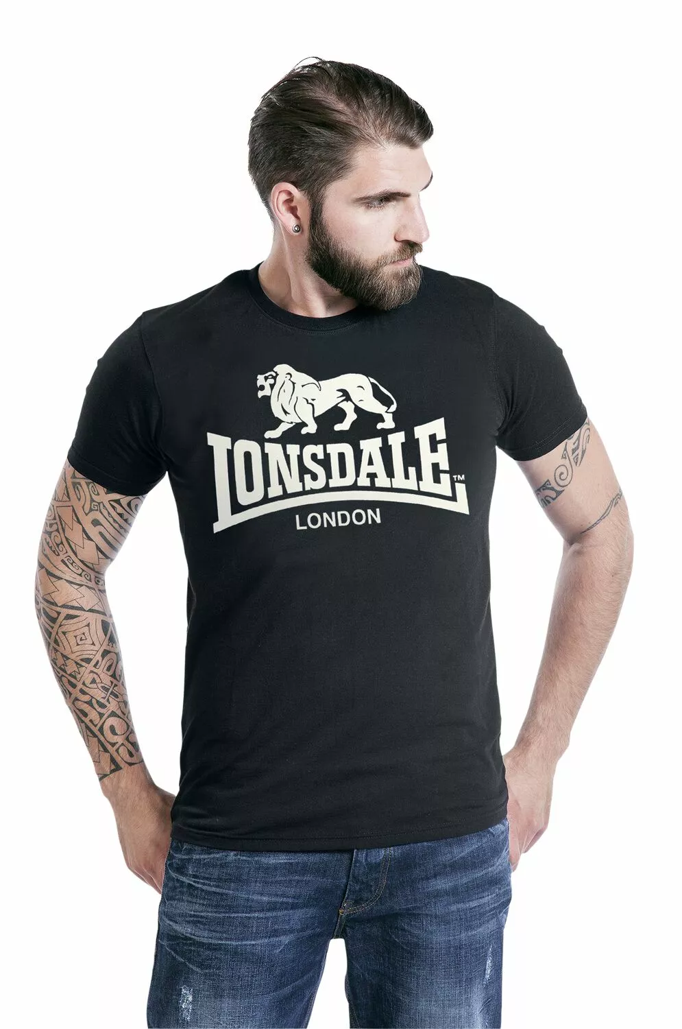 "Logo" T-shirt Zwart Van Lonsdale London - Afbeelding 5