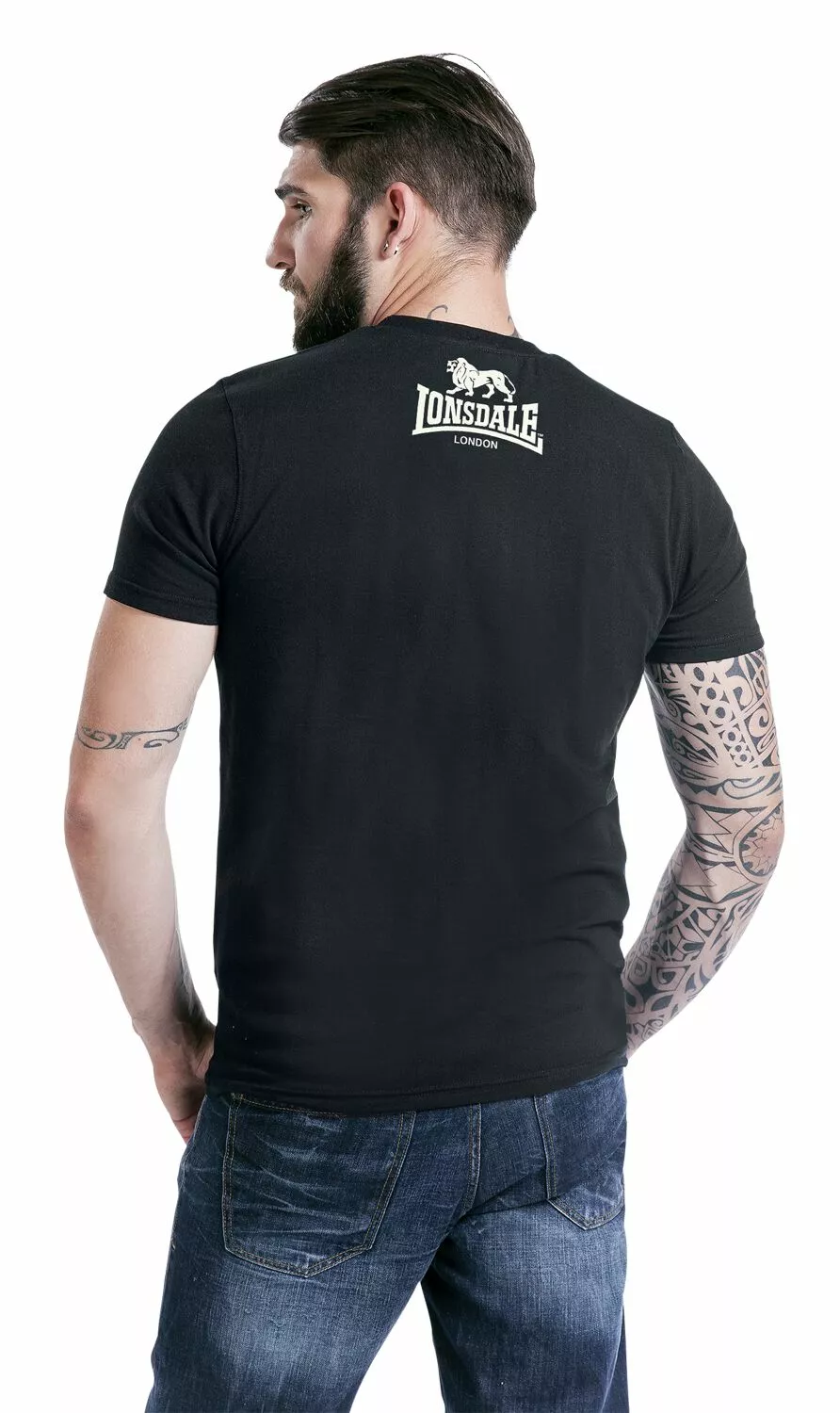 "Logo" T-shirt Zwart Van Lonsdale London - Afbeelding 6