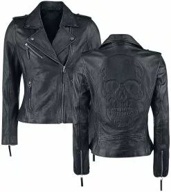 "All Over The Road" Lederen Jas Zwart Van Black Premium By EMP