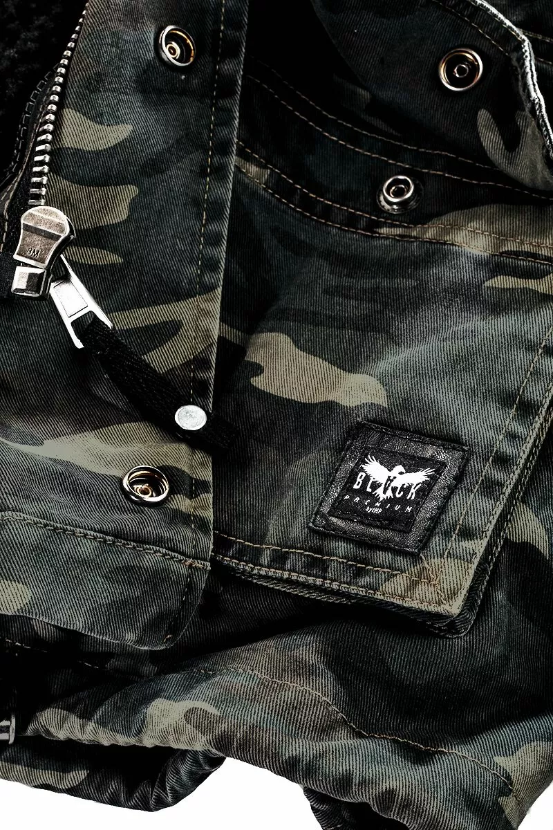 "Army Field Jacket" Winterjas Camouflage Van Black Premium By EMP - Afbeelding 4