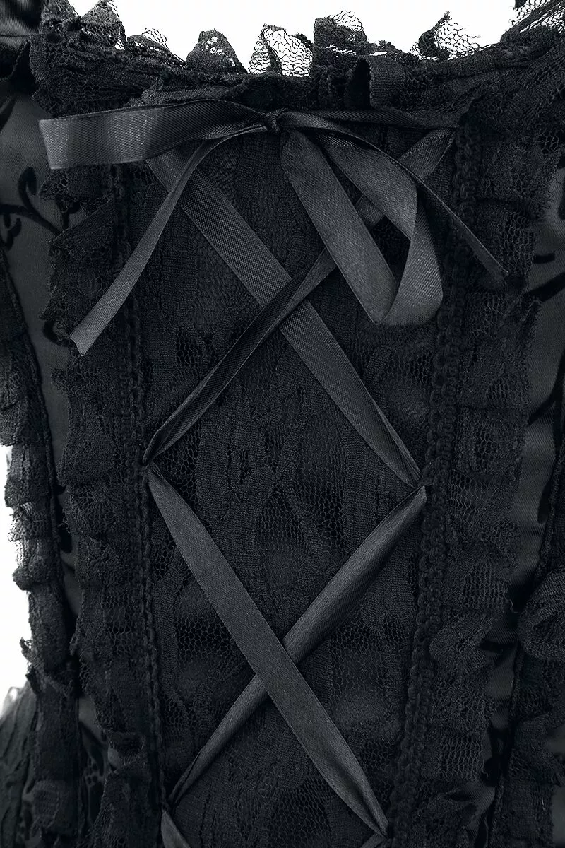 "Ophelie Dress" Lange Jurk Zwart Van Burleska - Afbeelding 4