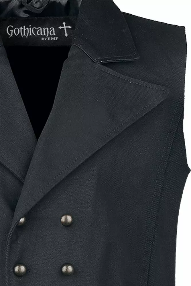 "From Safety To Where" Vest Zwart Van Gothicana By EMP - Afbeelding 5