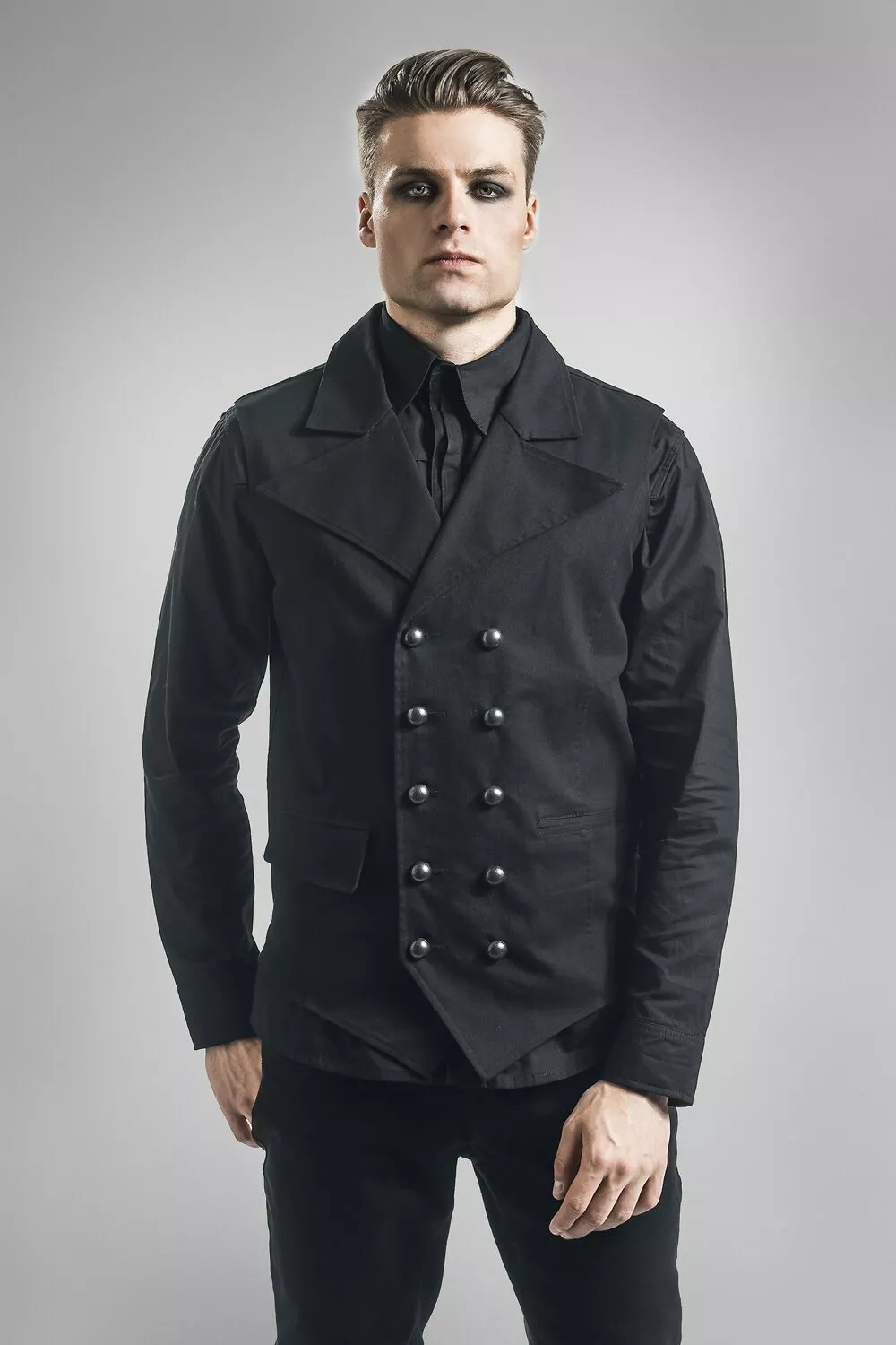 "From Safety To Where" Vest Zwart Van Gothicana By EMP - Afbeelding 6