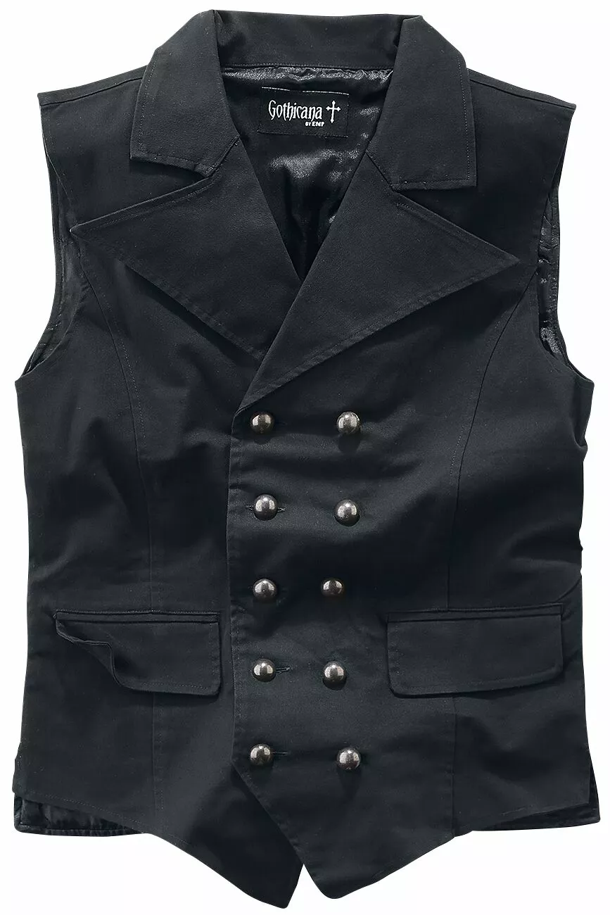 "From Safety To Where" Vest Zwart Van Gothicana By EMP - Afbeelding 8