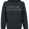 Brandfun Slogans "Black Is My Happy Colour" Trui Met Capuchon Zwart Van Slogans