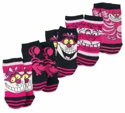 "Cheshire Cat" Sokken Felroze-zwart Van Alice In Wonderland