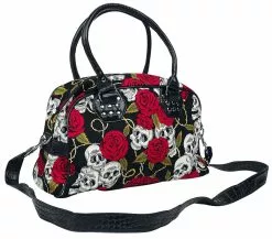 "Skulls And Roses" Handtas Zwart Van Banned Alternative