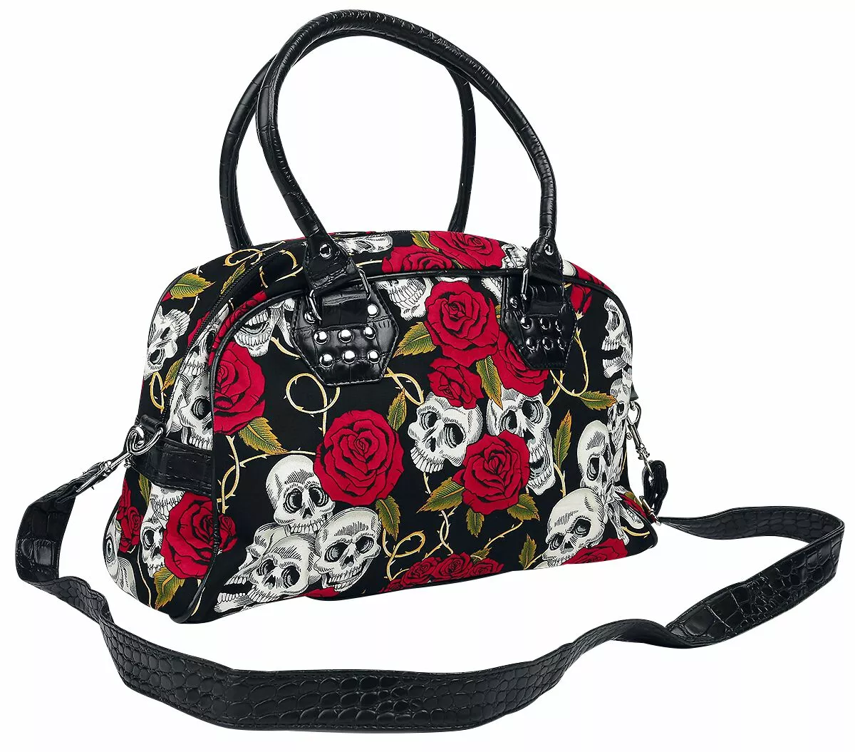 "Skulls And Roses" Handtas Zwart Van Banned Alternative