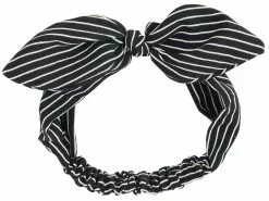 "Striped Bow" Haarband Zwart-wit Van Banned Alternative