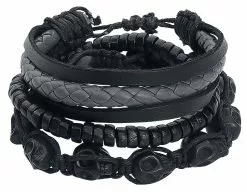 "Skulls" Armband Set Zwart-grijs Van Rock Rebel By EMP
