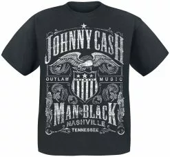 "Outlaw Music" T-shirt Zwart Van Johnny Cash