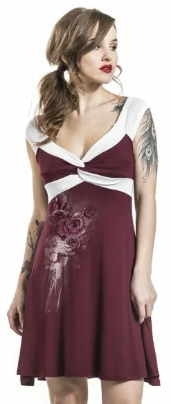 "Dames De La Rose" Korte Jurk Bordeaux Van Alchemy England